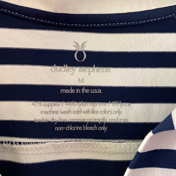 Dudley Stephens india bell sleeve nautical white and navy stripe tunic medium - Picture 2 of 5